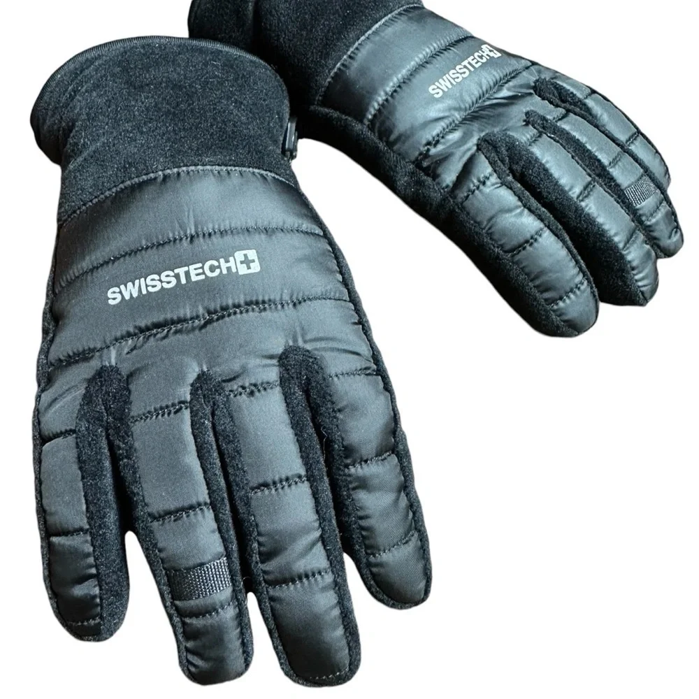 Swiss Tech Ultra Warm Outdoor Black Gloves, S/M